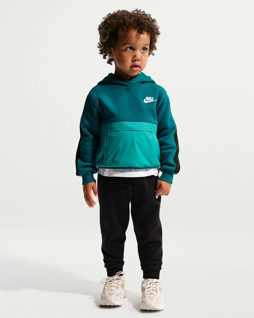 Nike Sportswear Toddler Fleece Mixed Pullover Hoodie Set - Black