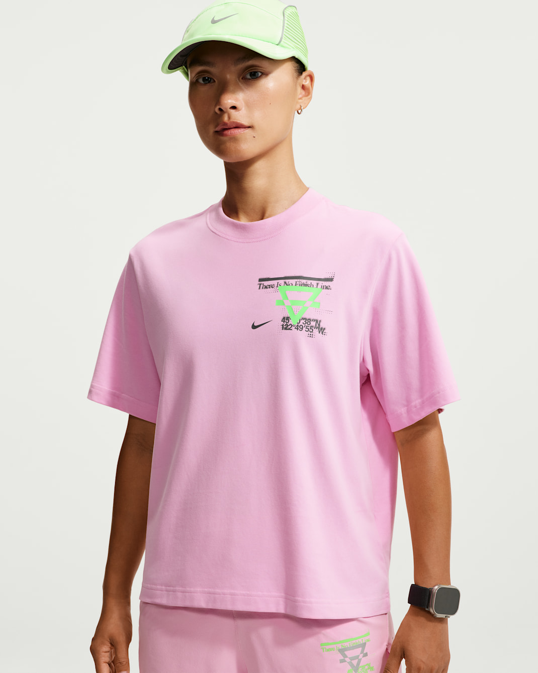 Nike Swift Women's Dri-FIT Running T-Shirt - Pink Rise/Illusion Green