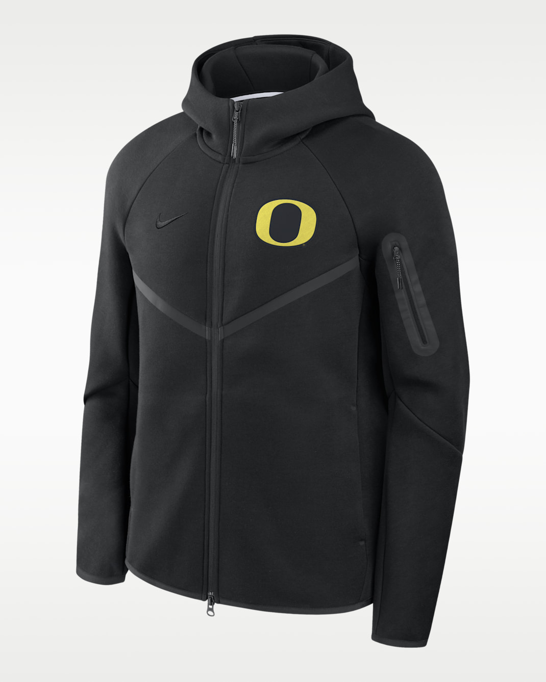 Chamarra universitaria Nike con gorro de cierre completo para hombre Oregon Tech Fleece Windrunner - Negro