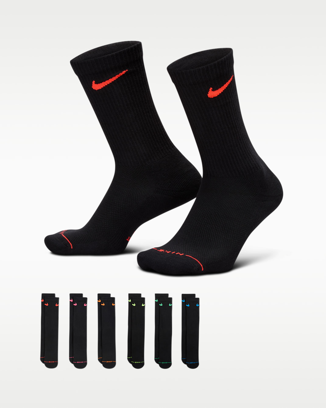 Nike Everyday Elevated Crew Socks (6 Pairs) - Multi-Color