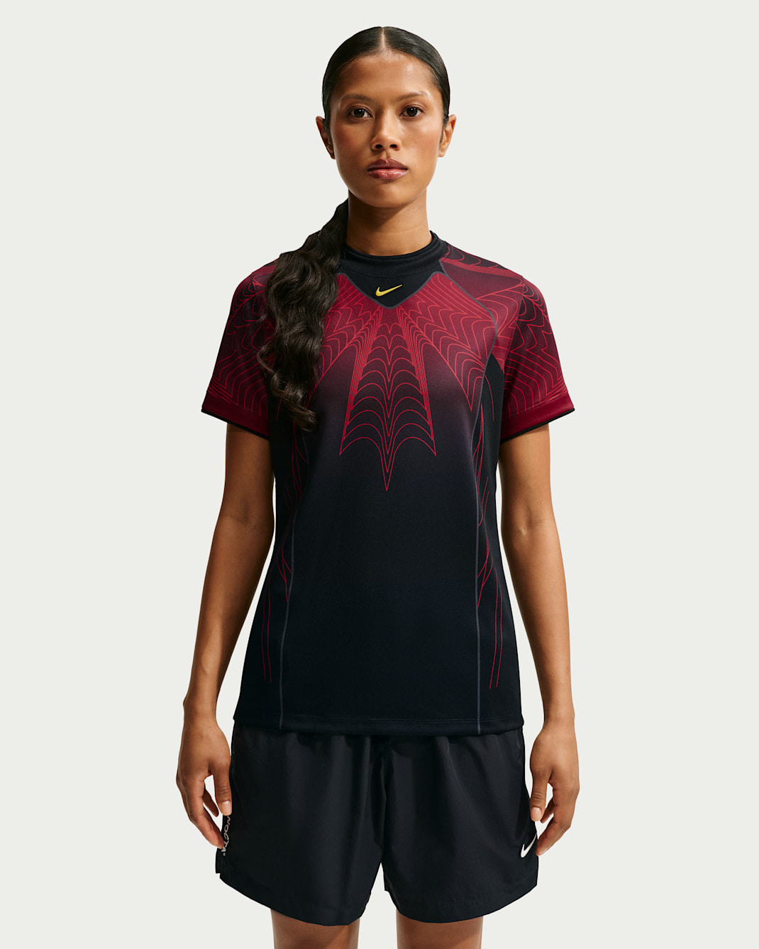 Canada x NOCTA Women's Short-Sleeve Top ﻿ - Black/University Red/Sonic Yellow