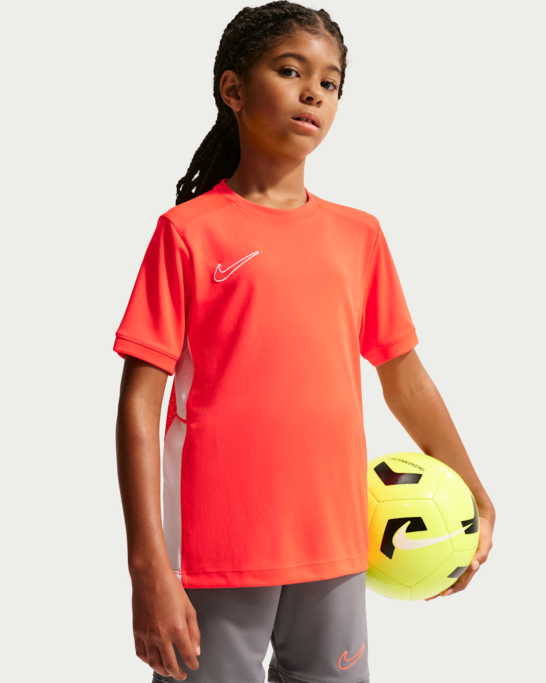 Nike Academy Dri-FIT fotbollströja för ungdom (tjejer) - Bright Crimson/Vit/Bright Crimson/Vit