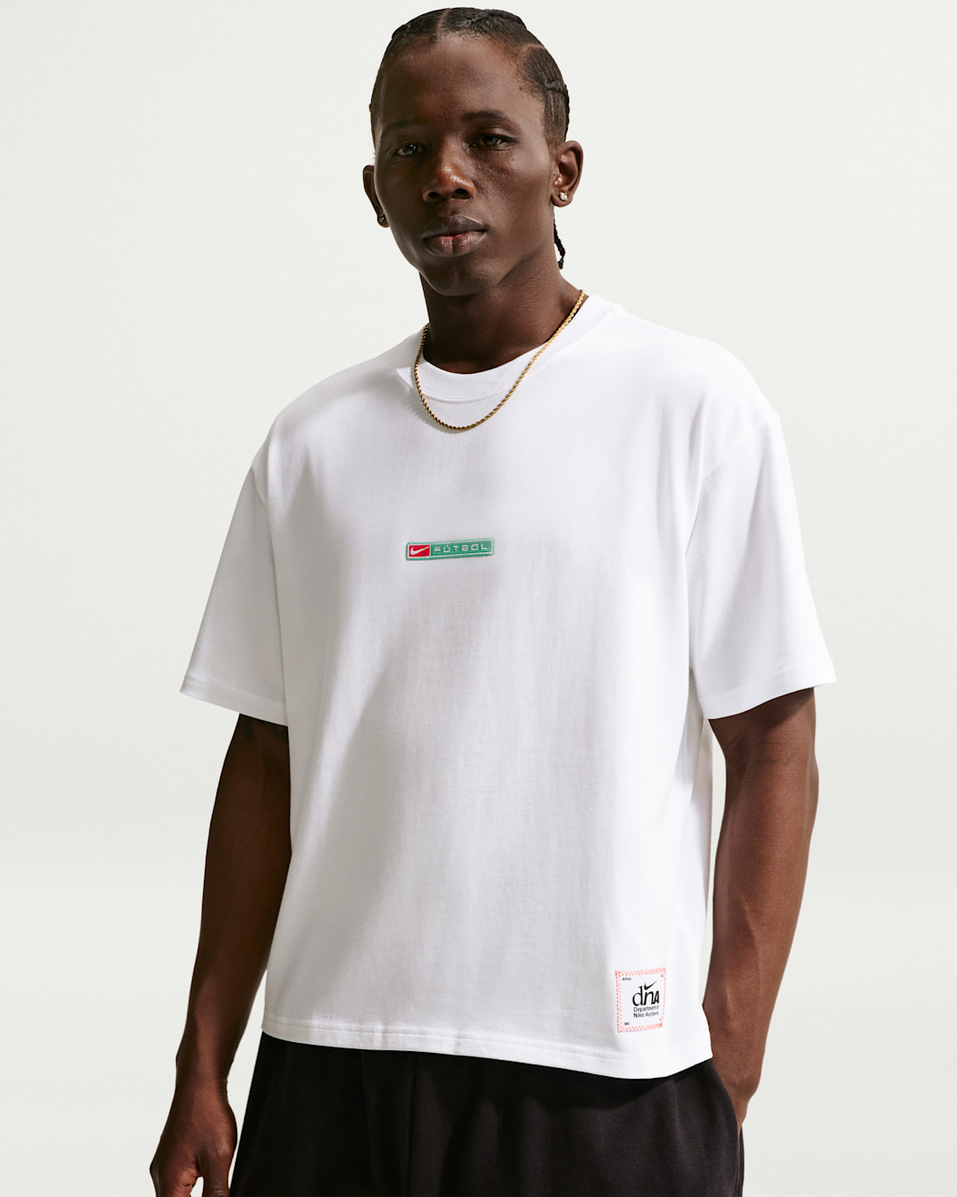 Playera para hombre Nike Sportswear - Blanco/Rojo universitario/Verde estadio