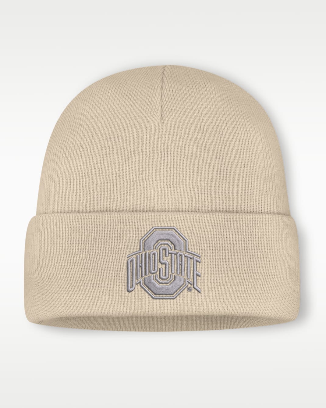 Ohio State Men's Nike College Cuffed Beanie - Natural