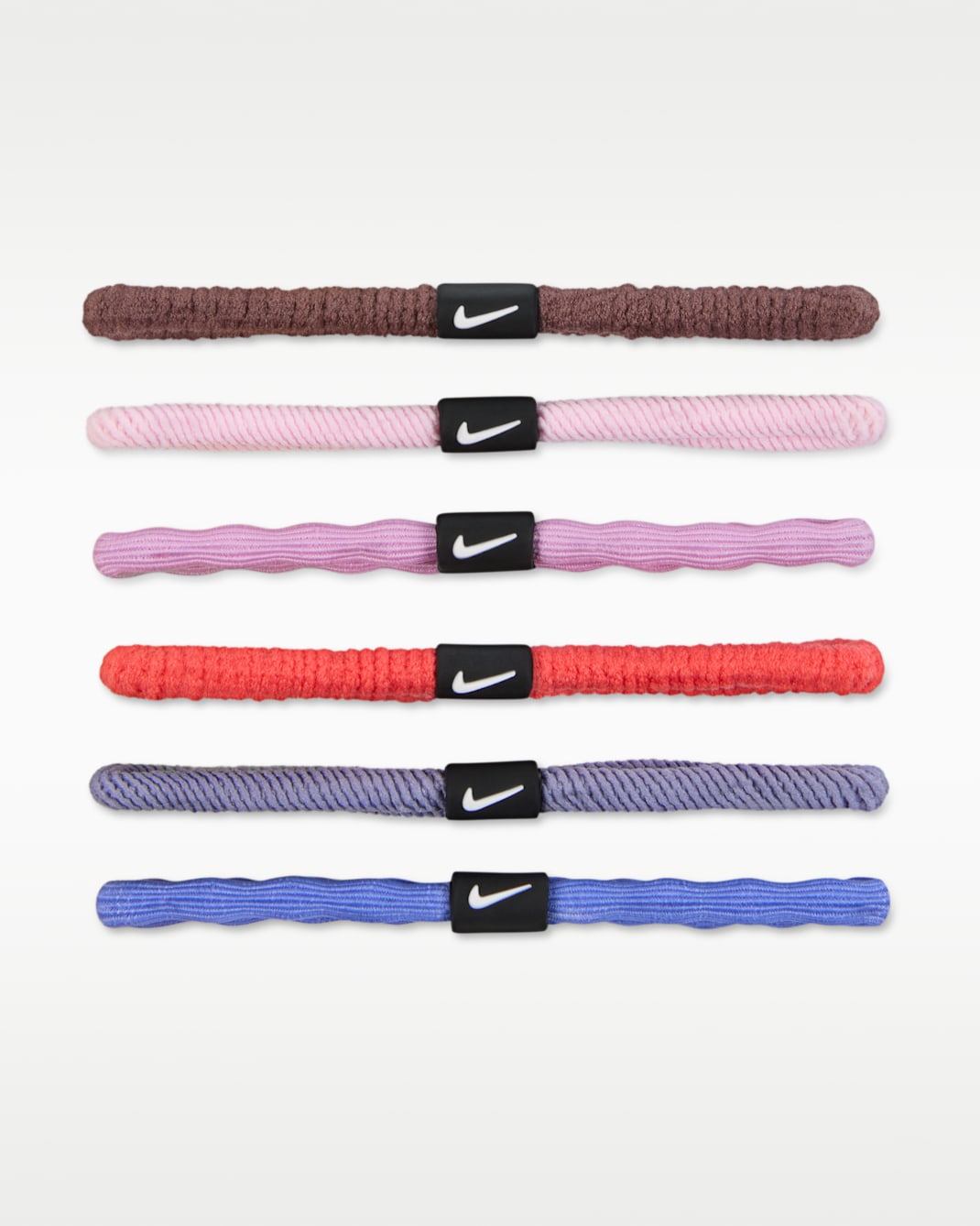 Opaski do włosów Nike Flex (6 szt.) - Tattoo/Pink Foam/Biel