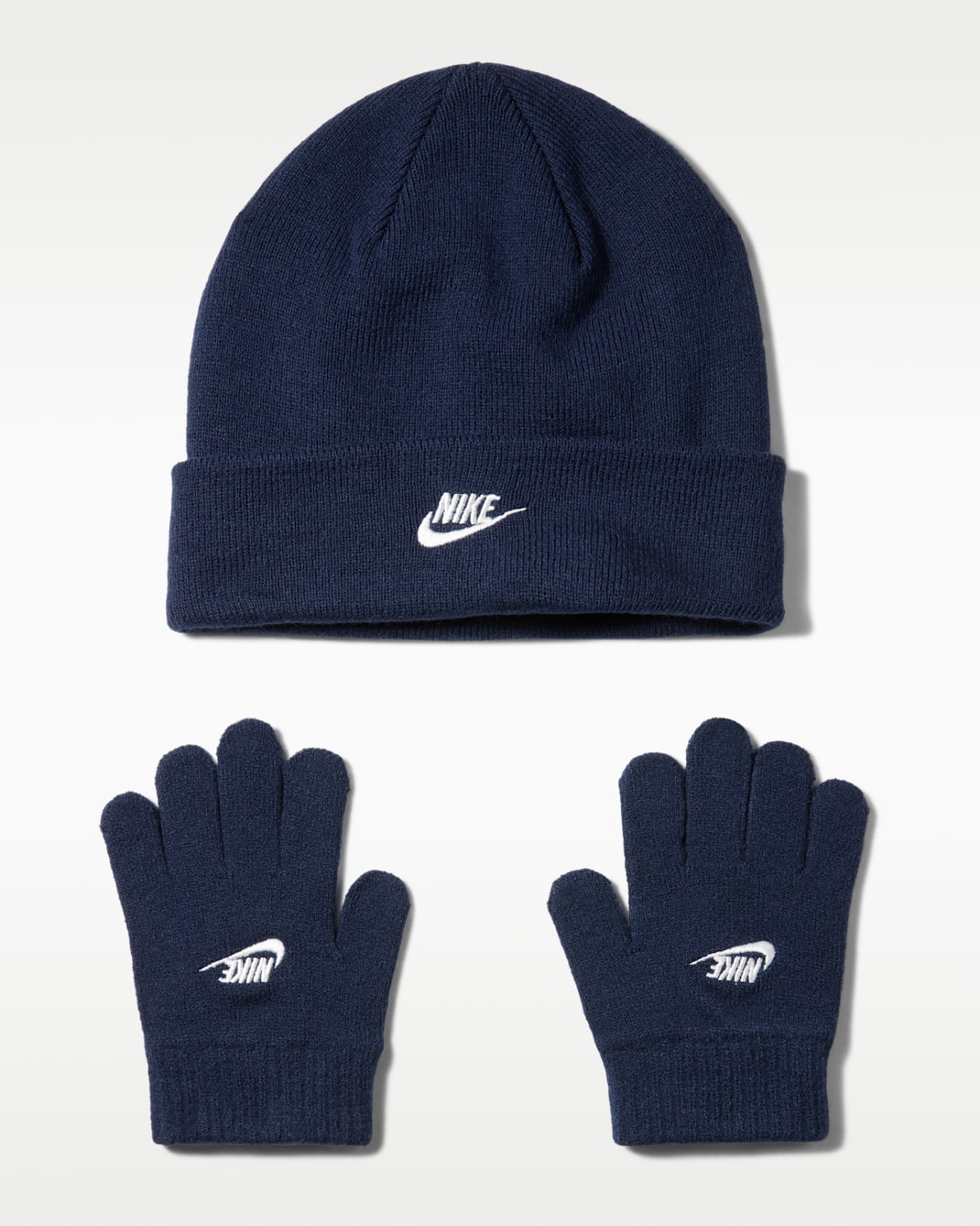 Conjunto de gorro y guantes Club para niños talla grande Nike - Obsidiana