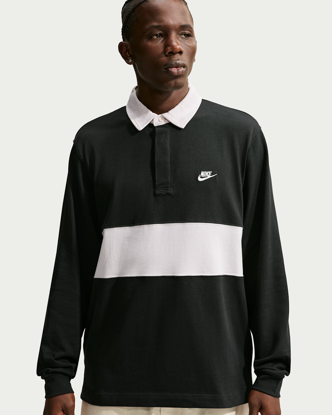 Nike Sportswear Club Men's Long-Sleeve Rugby Top - Black/Phantom/Phantom/Phantom
