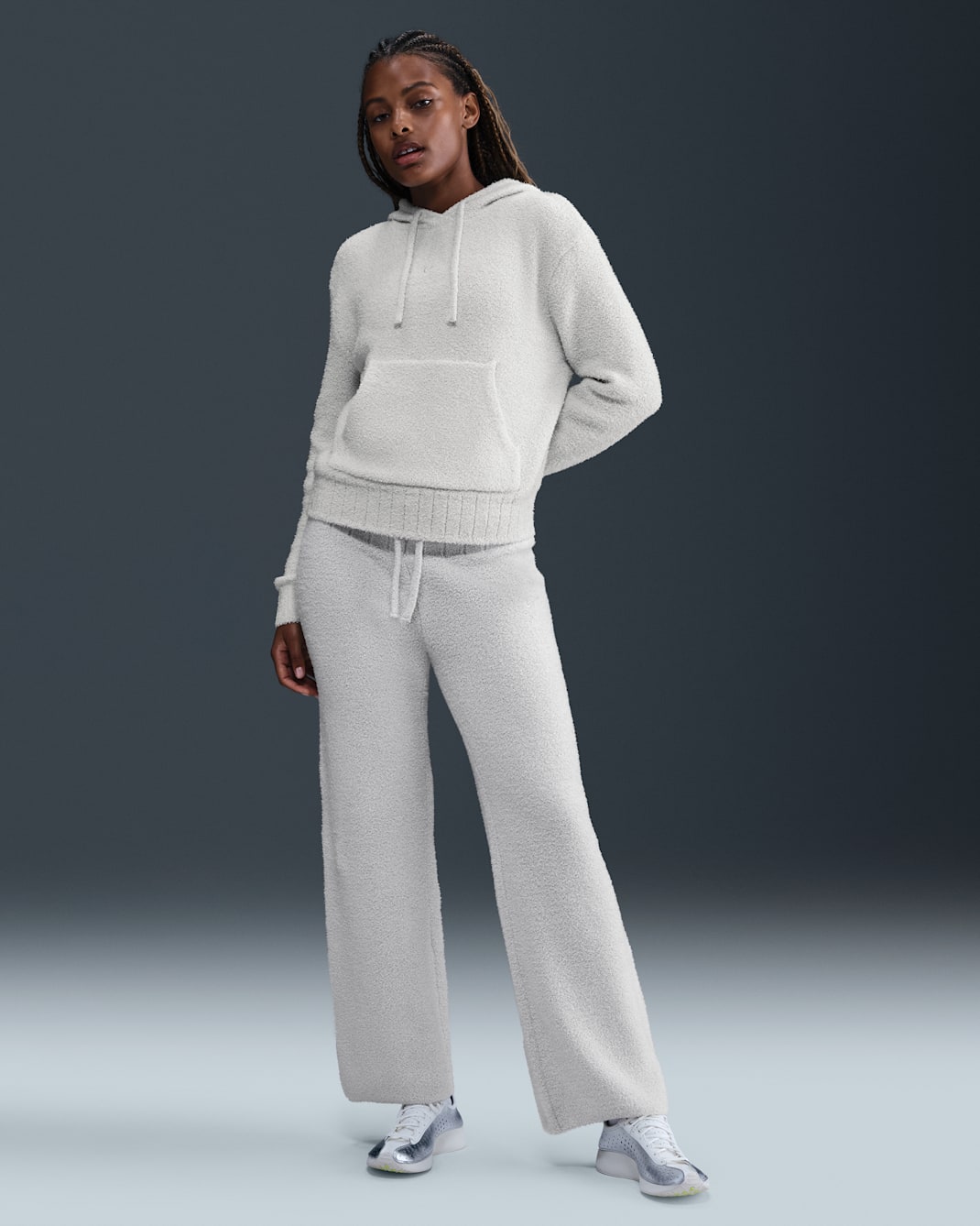 Nike Sportswear Phoenix Cozy Bouclé Women's Slim Knit Pants - Light Bone/Heather/Light Bone