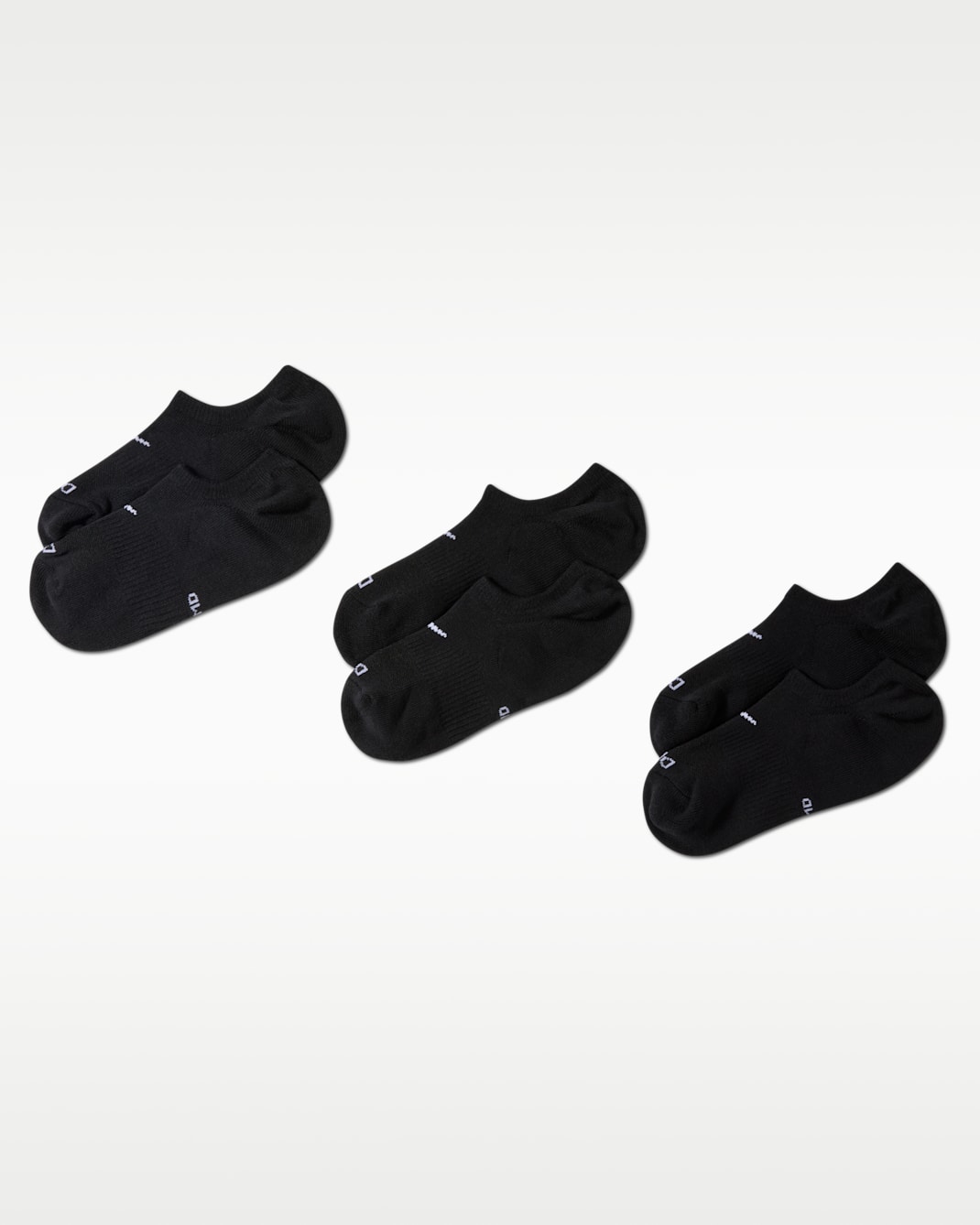 Calcetines invisibles de entrenamiento para mujer Nike Everyday Plus Cushioned (3 pares) - Negro/Blanco