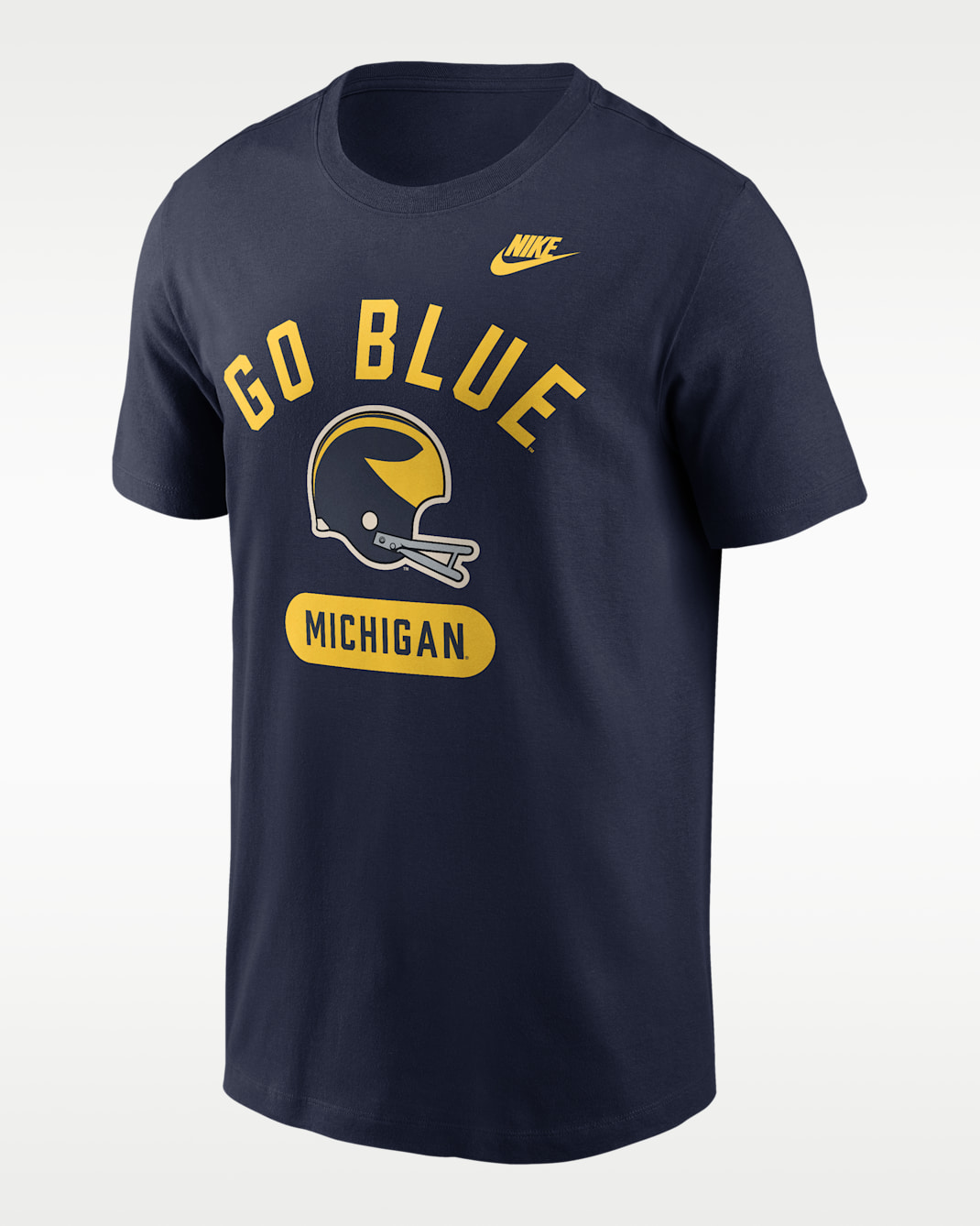 Michigan Legacy Arch Helmet Men's Nike College T-Shirt - Navy