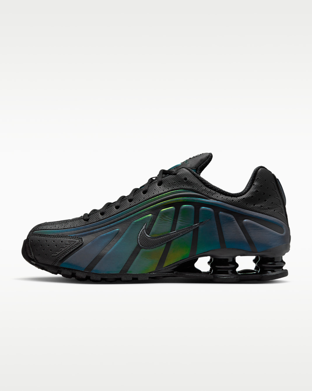 Nike Shox R4 SE Men's Shoes With Reflective Design Accents - Black/Seaweed/Light Lemon Twist/Black