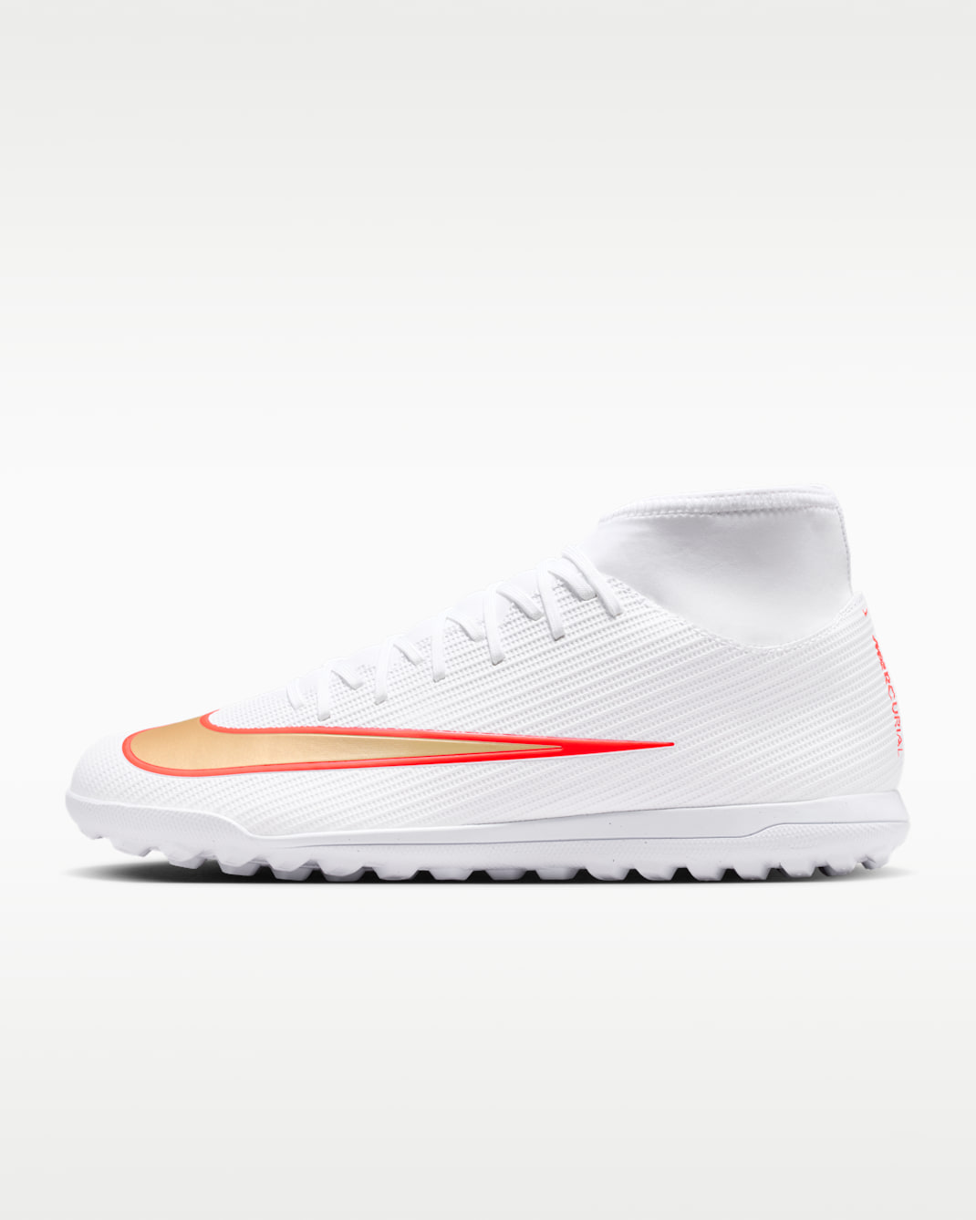 Nike Mercurial Superfly 11 Club Turf High-Top Football Shoes - White/Bright Crimson/Blur