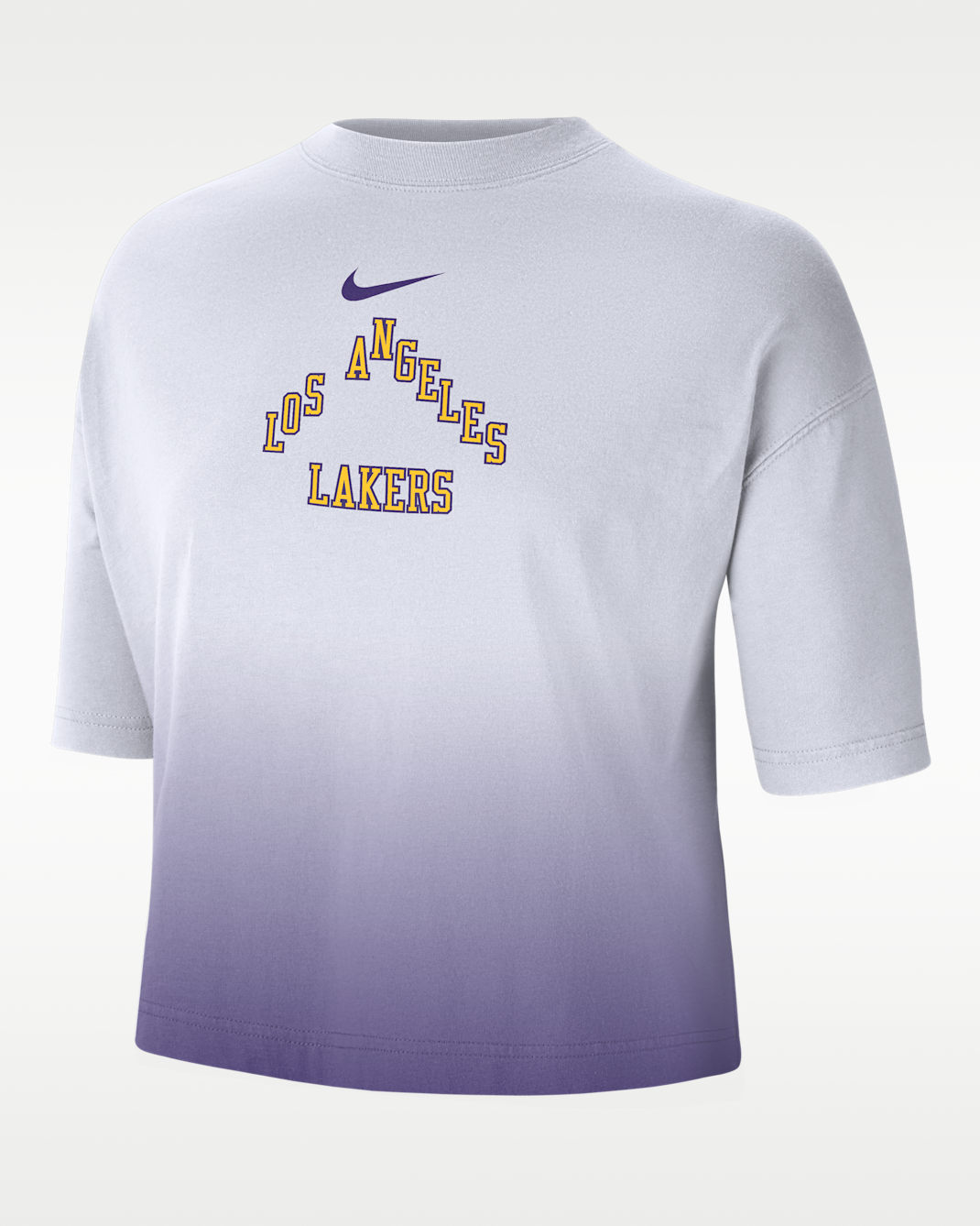 Playera de corte cuadrado Nike NBA para mujer Los Angeles Lakers Courtside City Edition Premium - Blanco