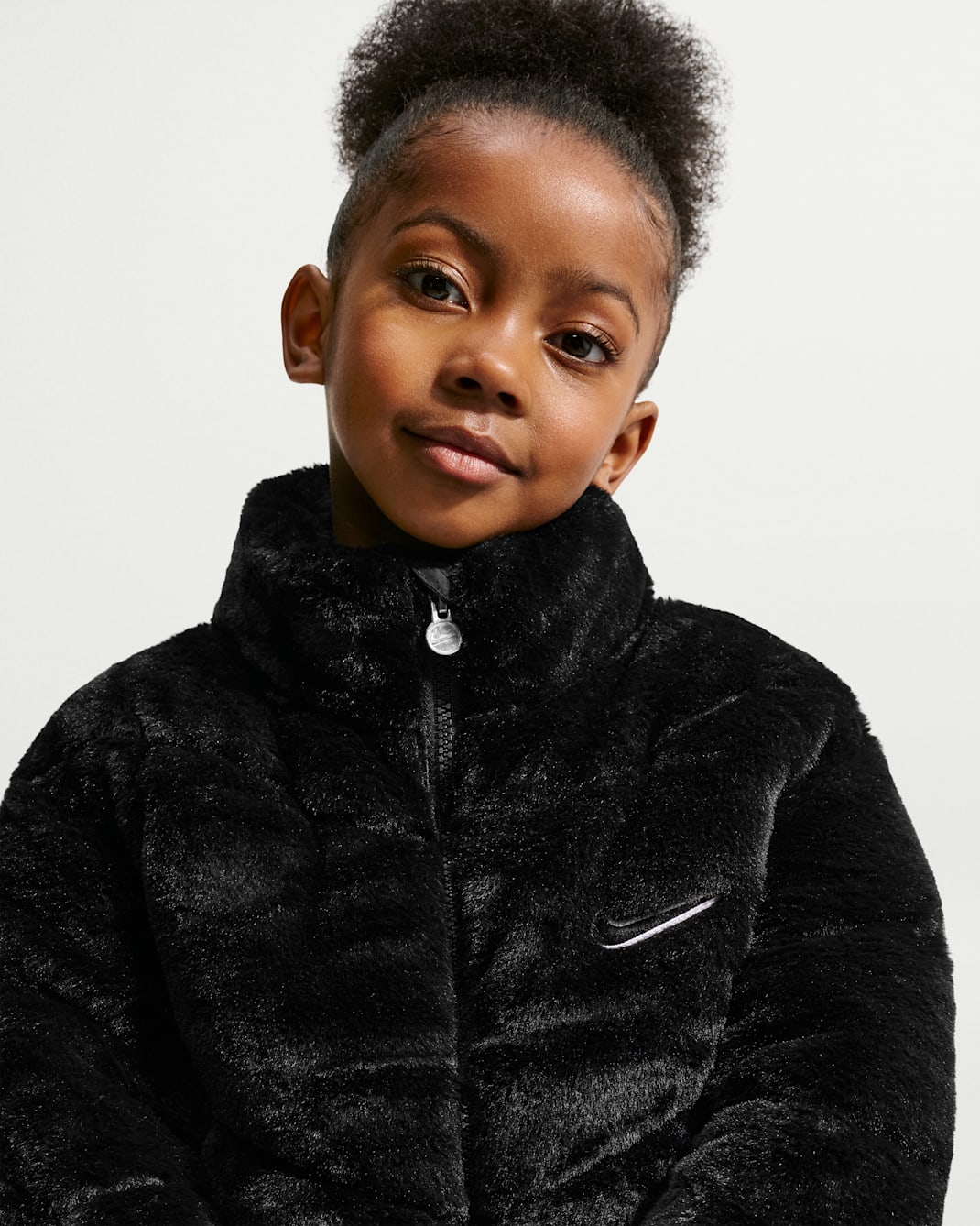 Nike Little Kids' Quilted Faux Fur Jacket