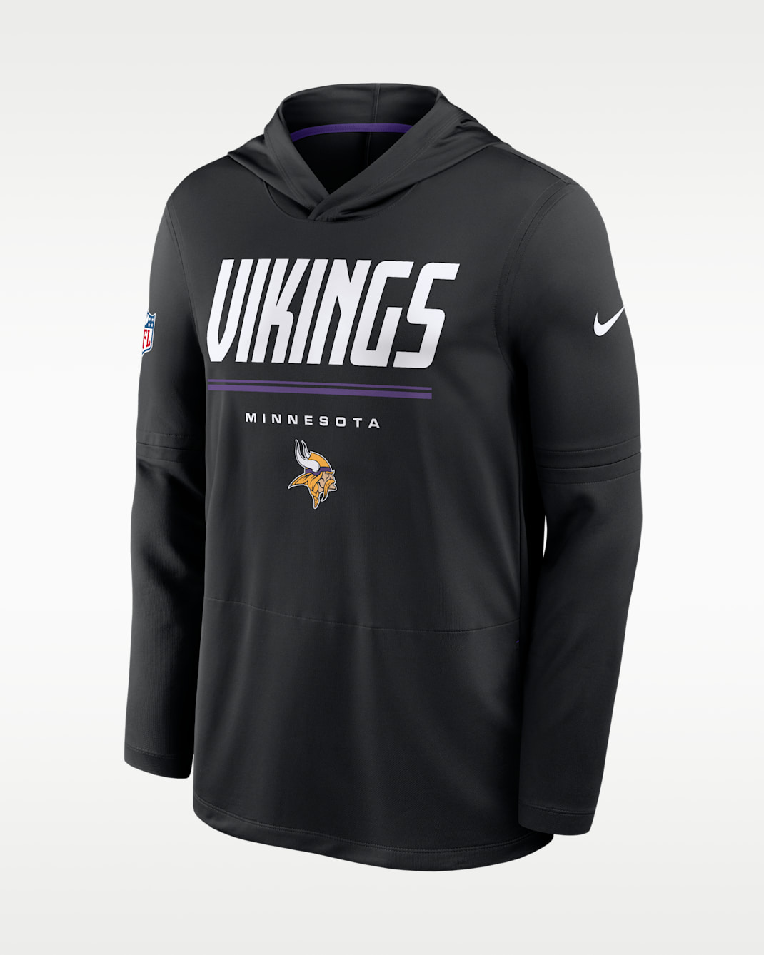 Minnesota Vikings Sideline Men's Nike Dri-FIT NFL Long-Sleeve Hooded Top - Black