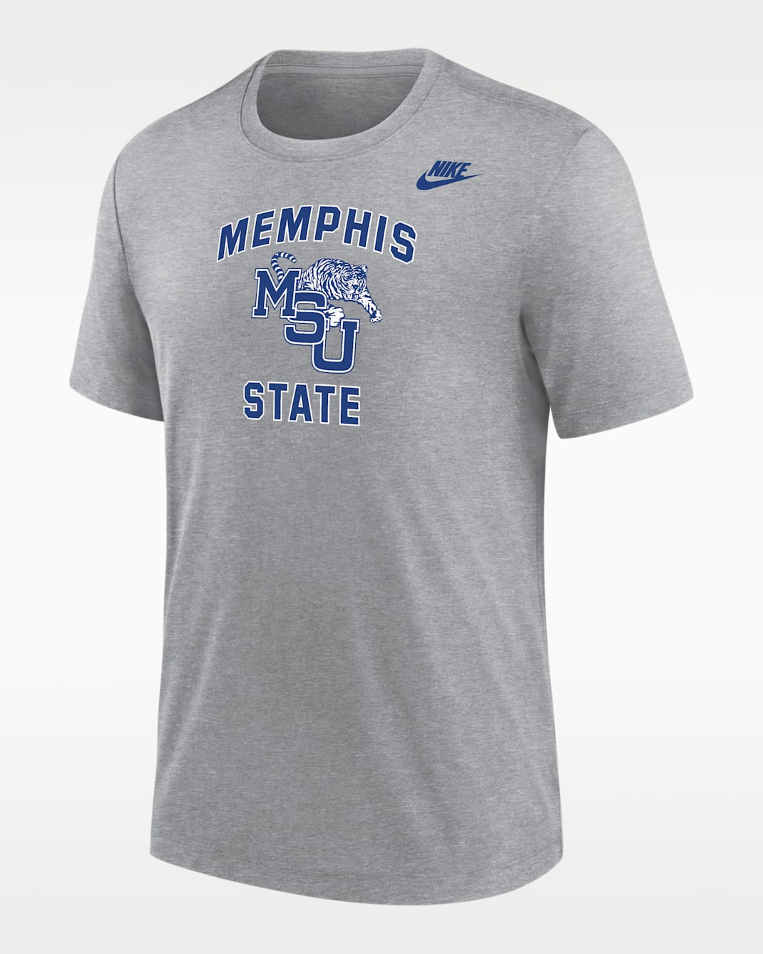 Playera de futbol americano Nike Tri-blend para hombre Memphis Tigers - Gris oscuro jaspeado