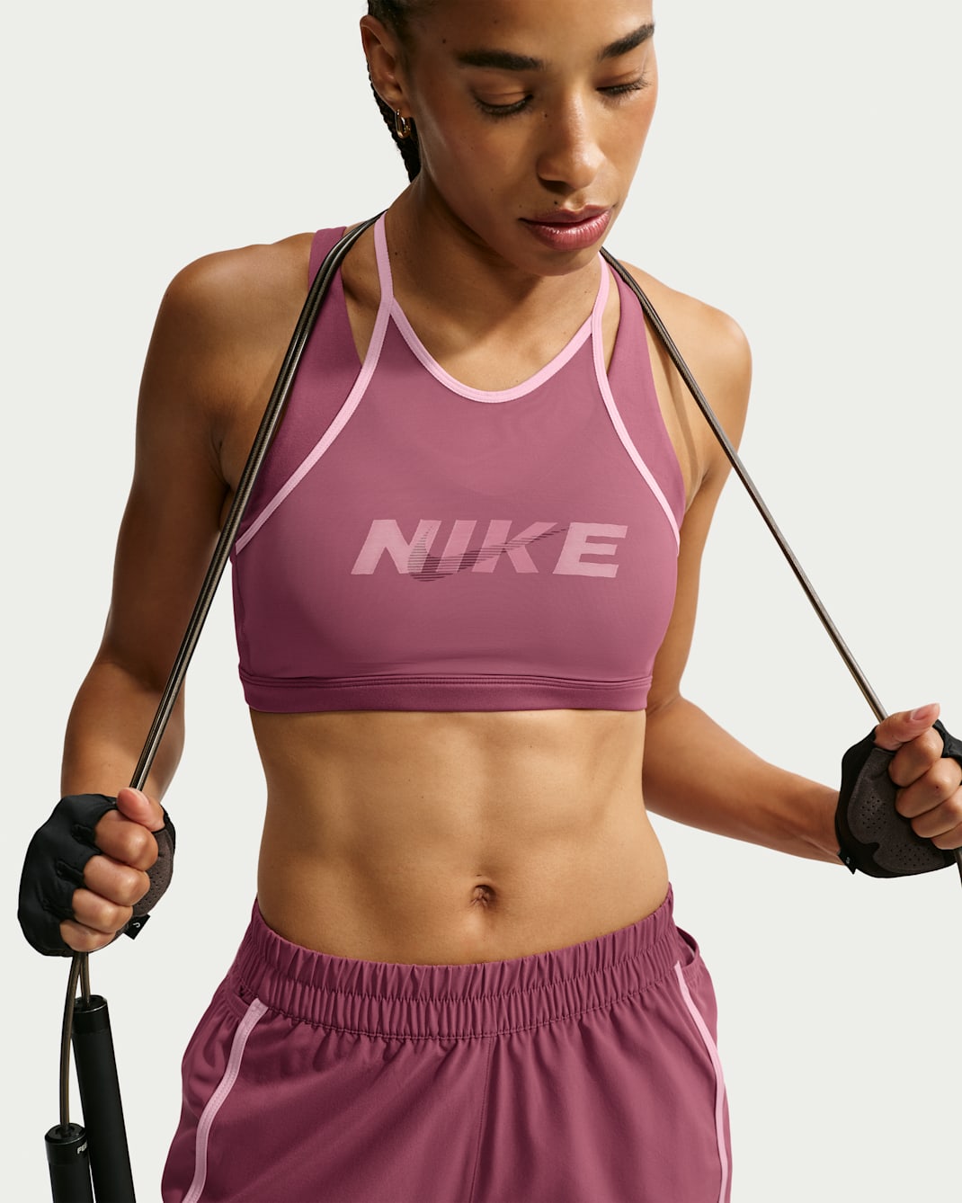 Nike One Women's Light-Support Padded Sports Bra - Pink Smoke/Bleached Lilac/Mystic Dates
