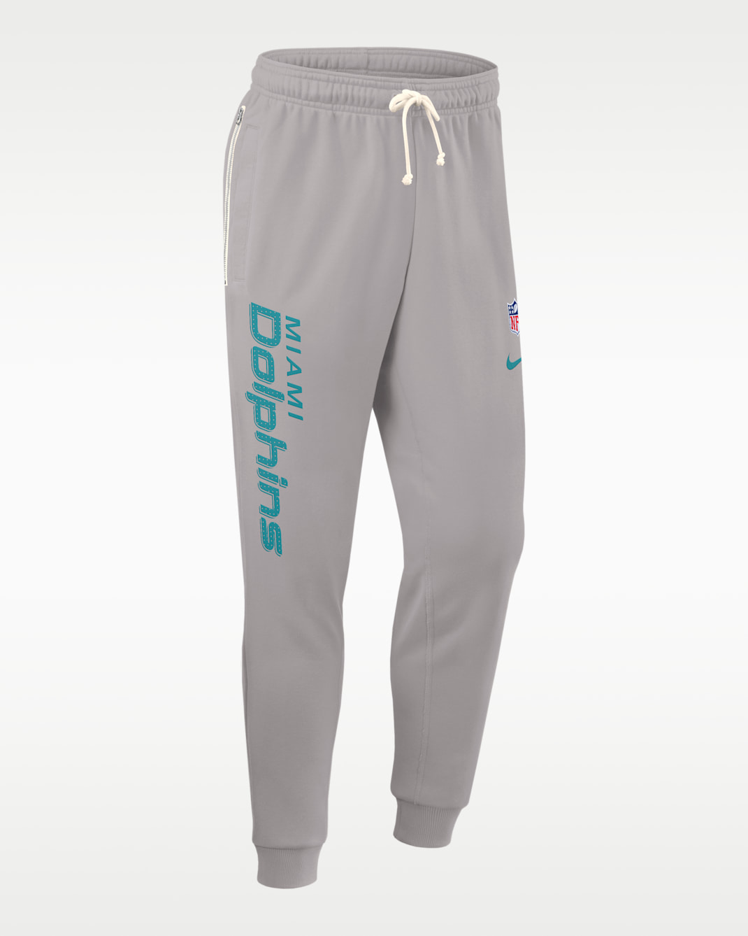 Pants Nike Dri-FIT de la NFL de pierna entallada para hombre Miami Dolphins Ground Game Sideline - Gris