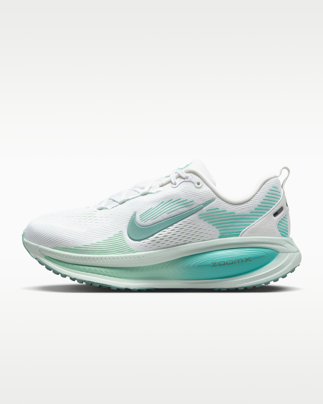Tenis de correr en pavimento para mujer (extraancho) Nike Vomero 18 - Blanco/Turquesa desteñido/Espuma menta/Cañón