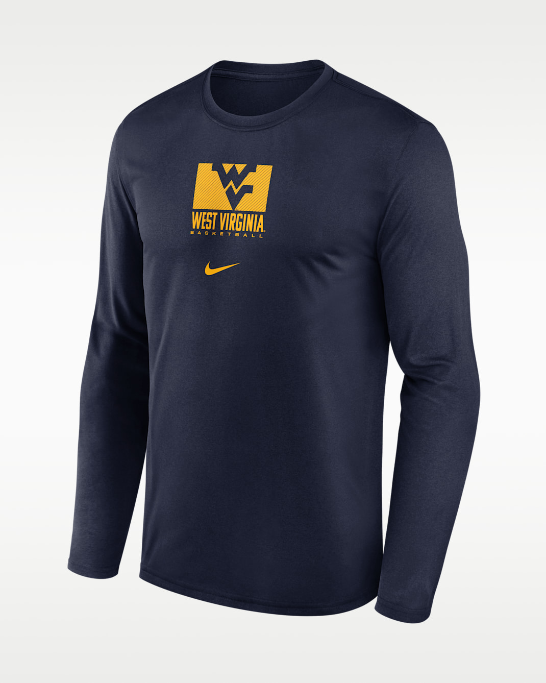Playera de manga larga universitaria Nike Dri-FIT para hombre West Virginia Courtside - Azul marino