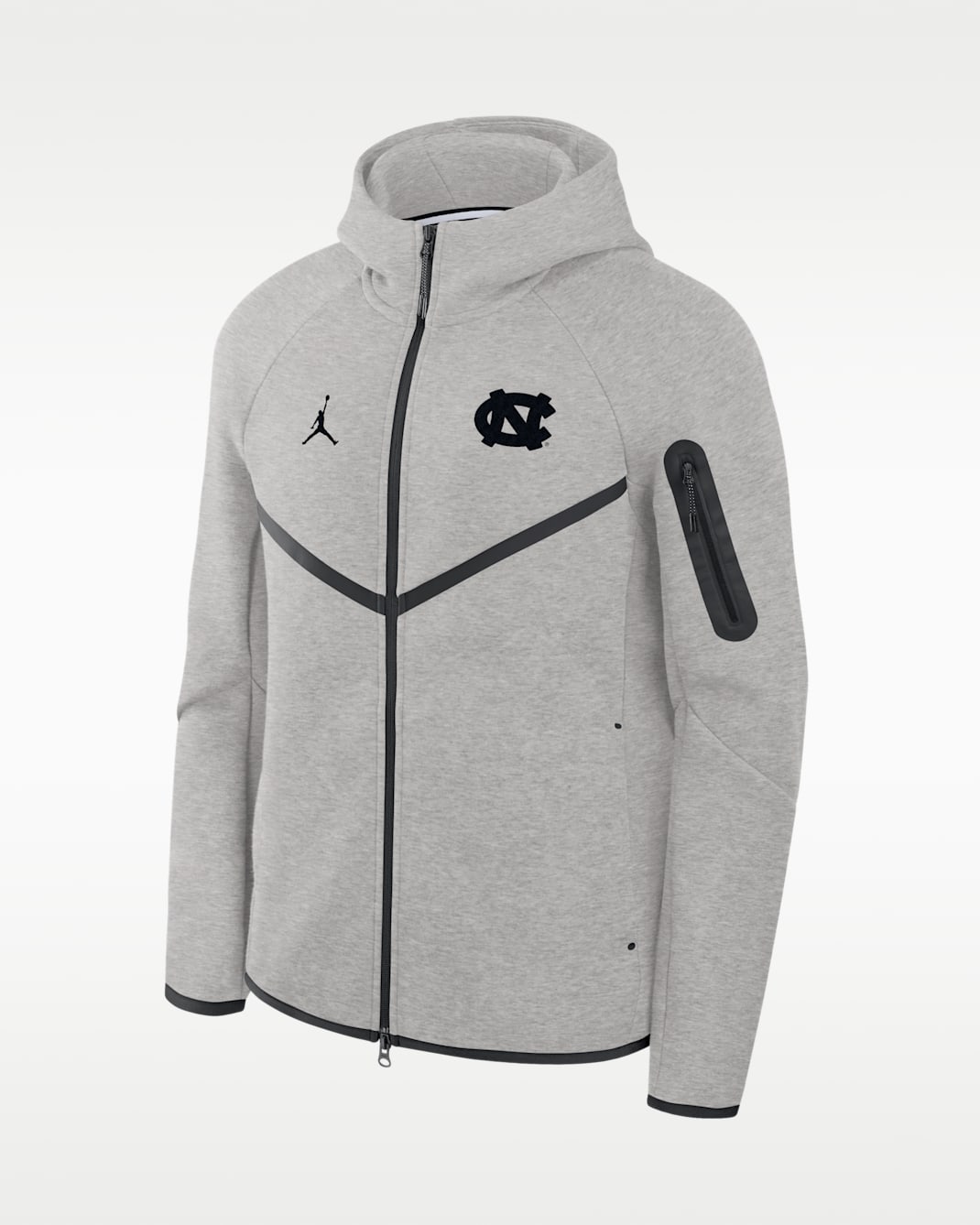 North Carolina Tech Fleece Men's Nike College Full-Zip Hooded Jacket - Grey