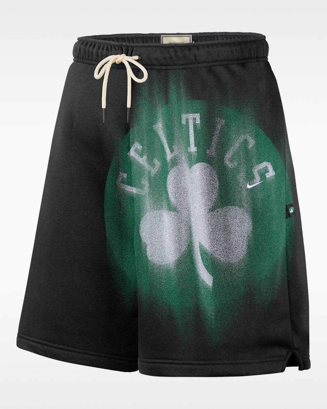 Boston Celtics Standard Issue Nike Men's Fleece Basketball Shorts - Black/White