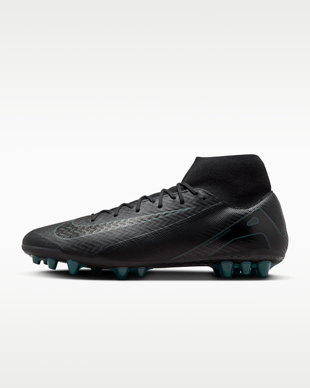 Nike Mercurial Superfly 10 Academy AG High-Top-Fußballschuh - Schwarz/Deep Jungle/Schwarz