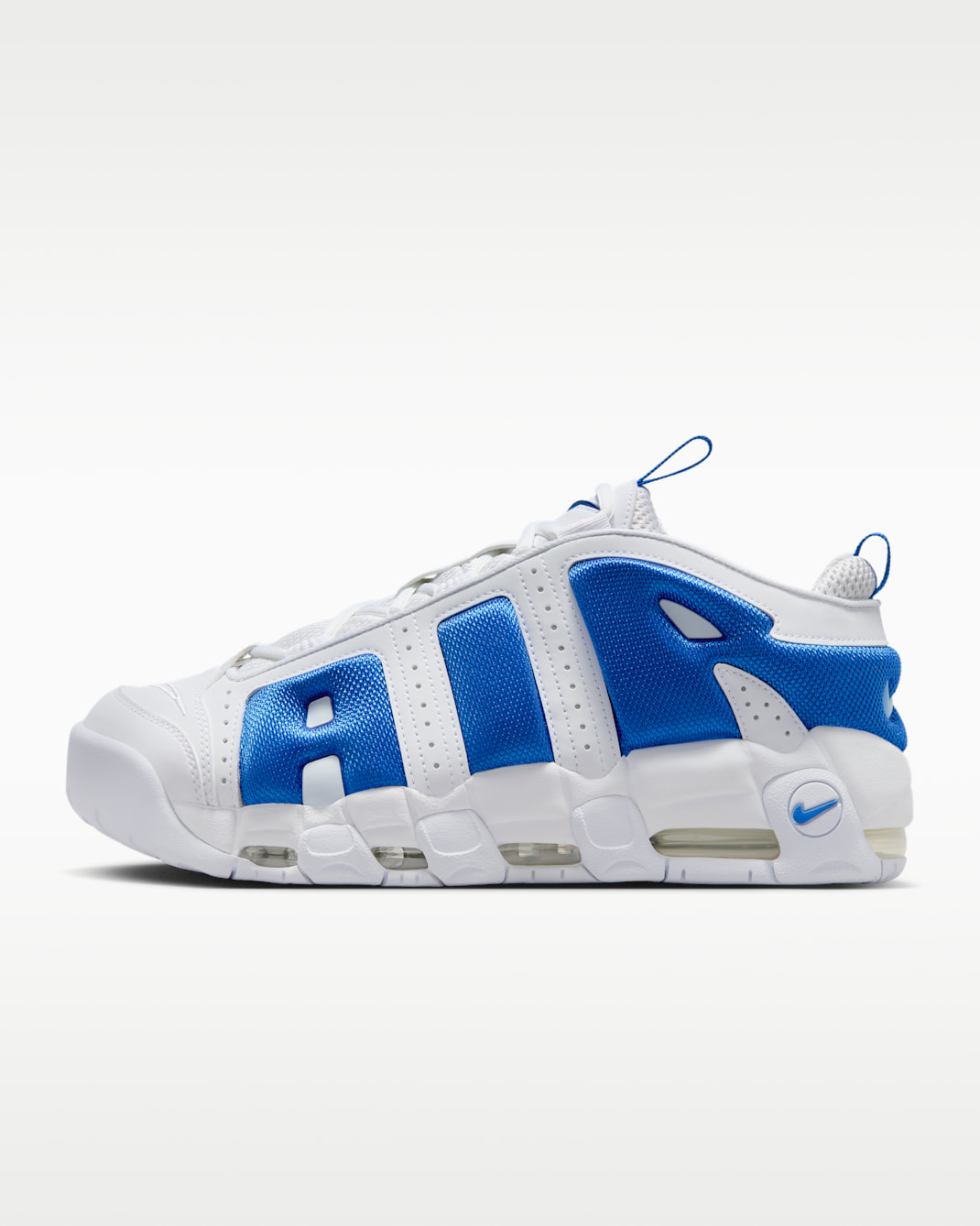 Tenis para hombre Nike Air More Uptempo Low - Blanco/Azul psíquico/Hiperroyal
