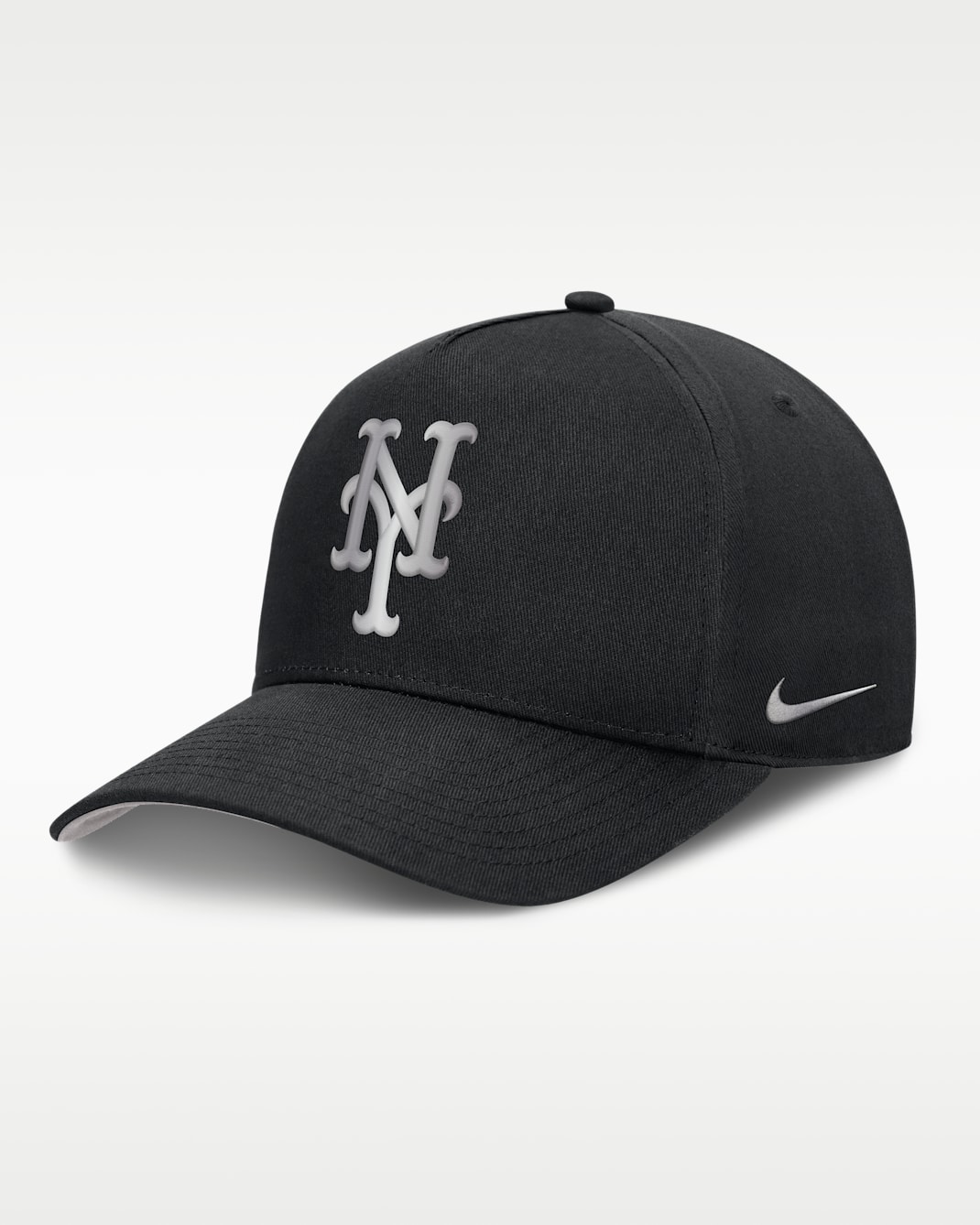 New York Mets Rise Men's Nike Dri-FIT MLB A-Frame Trucker Adjustable Hat - Black/Grey
