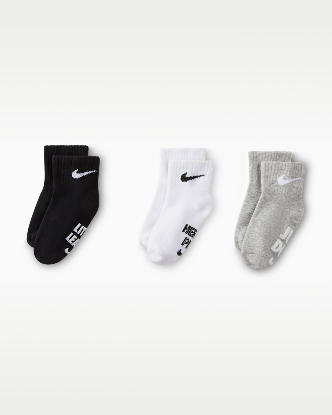 Nike Verbiage Gripper Socks (3 Pairs) Baby Socks - White