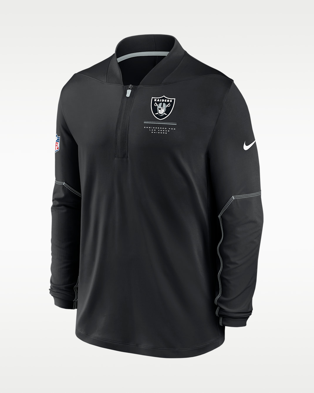 Playera Nike Dri-FIT de la NFL de medio cierre para hombre Las Vegas Raiders Sideline - Negro