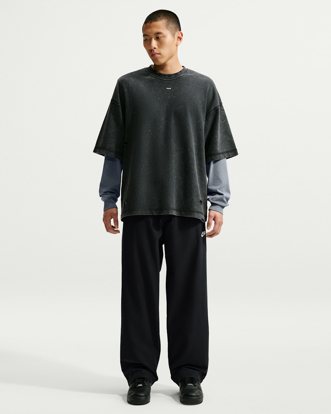 Nike Sportswear Club Men's Straight Stretch Trousers - Black/White
