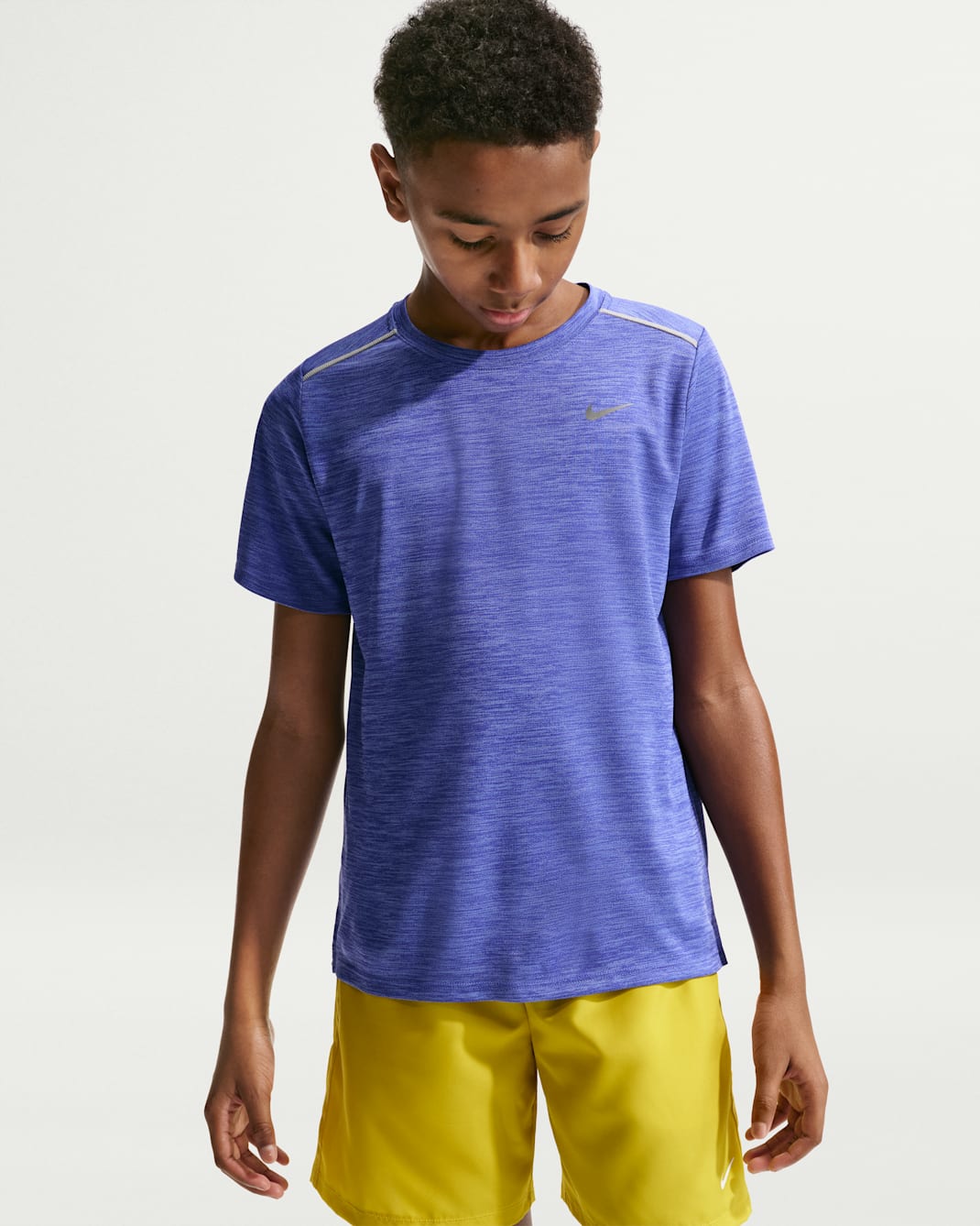 ナイキ マイラー ジュニア Dri-FIT ショートスリーブ トップ - ラピス/ロイヤルパルス/ヘザー