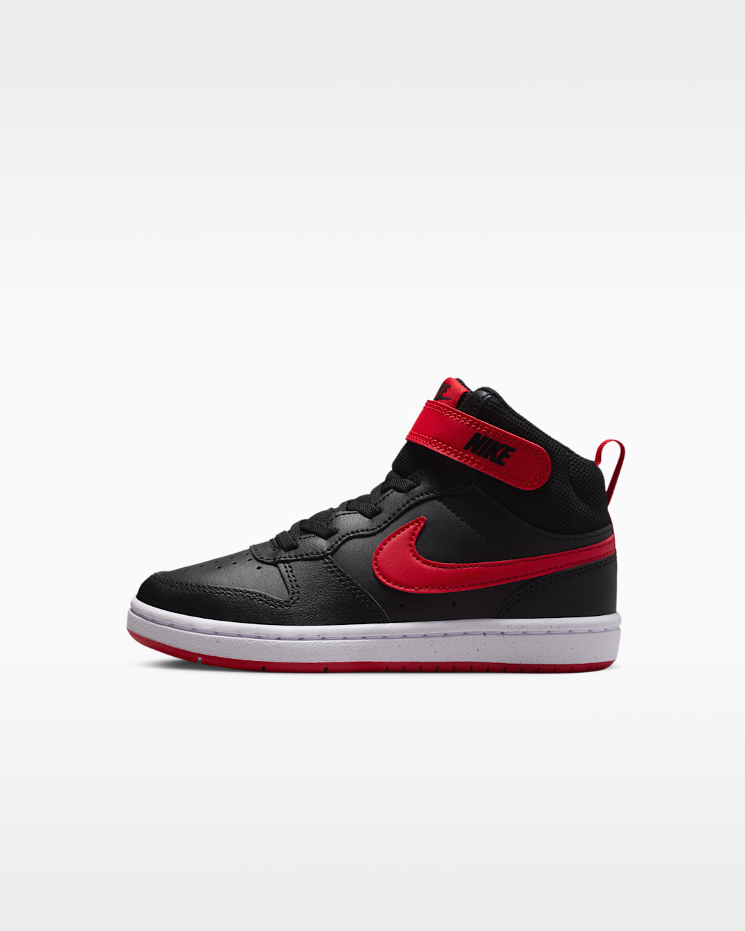 Nike Court Borough Mid 2 Younger Kids' Shoes - Black/White/University Red