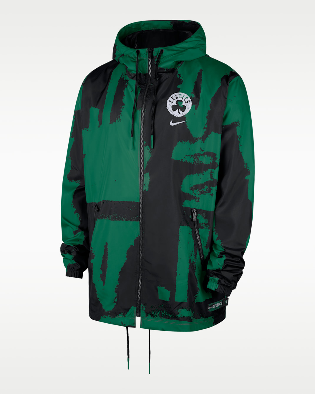 Boston Celtics Courtside Men's Nike NBA Club Woven Full-Zip Jacket - Black/Clover/Clover