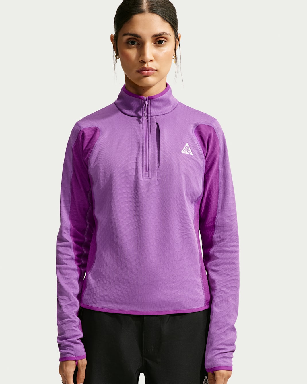 ACG "Wolf Grid" Women's Therma-FIT 1/2-Zip Hiking Top - Monarch Purple/Bold Berry/Summit White