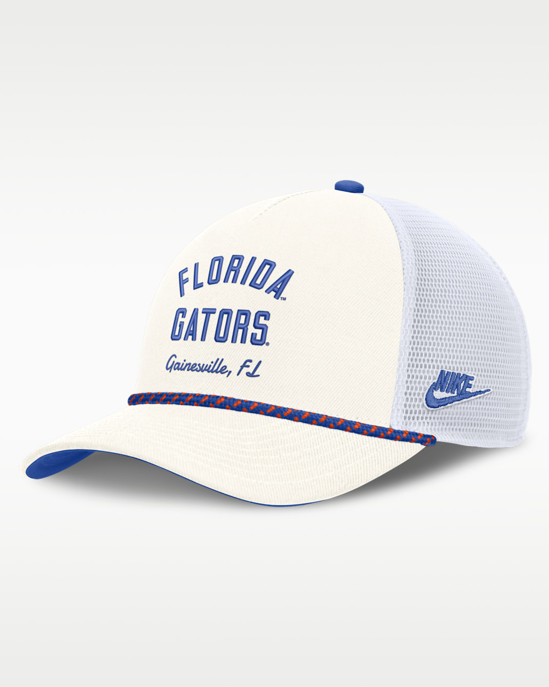 Florida Denim Men's Nike College Trucker Adjustable Hat - White