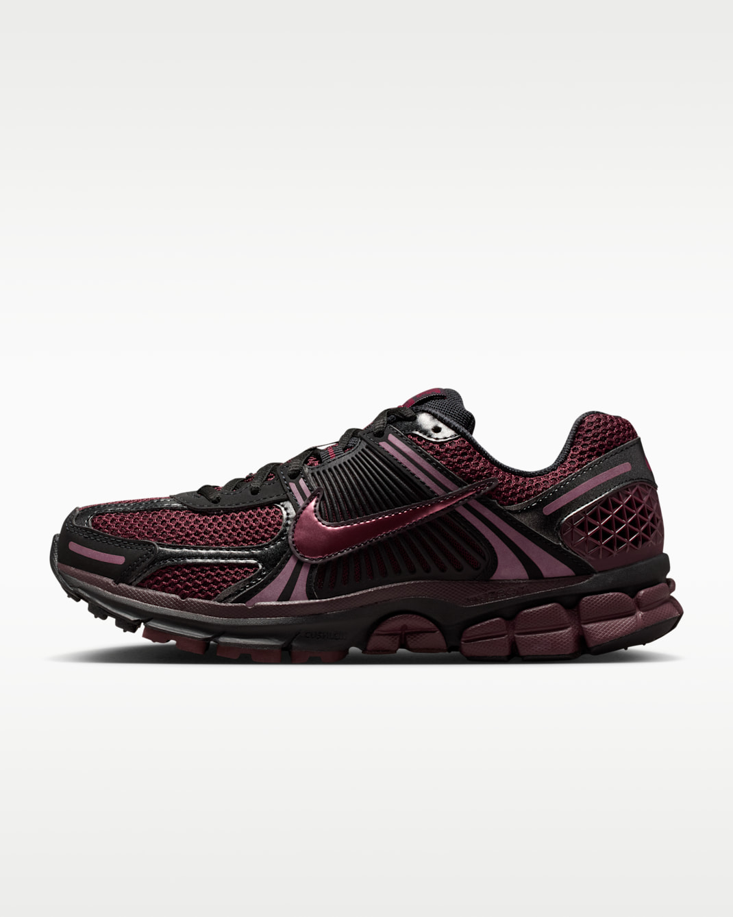 Nike Zoom Vomero 5 Women's Shoes with Reflective Accents - Black/Burgundy Crush/Burgundy Ash/Dark Team Red