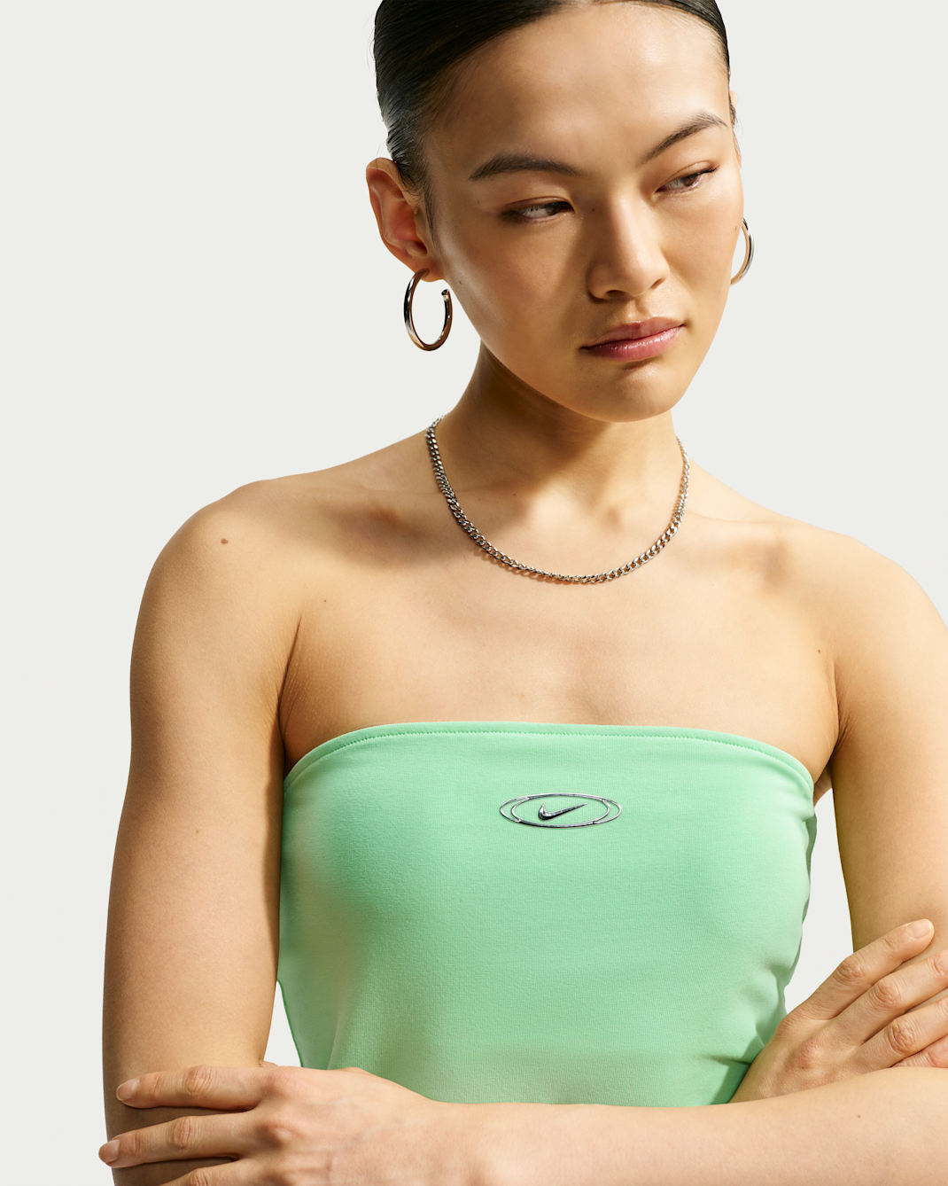 Nike Sportswear Women's Tight Tube Top - Illusion Green/Metallic Silver