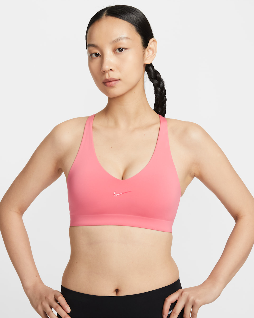 Nike Universa Women's Medium-Support Padded Sport Bra - Sea Coral/Lobster/Light Fusion Red