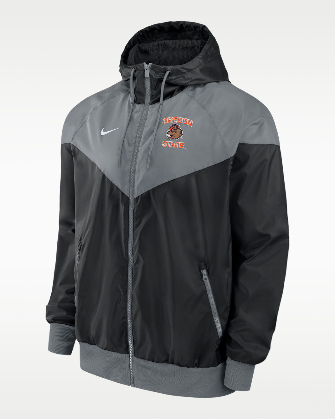 Chamarra universitaria Nike forrada para hombre Oregon State Windrunner - Negro