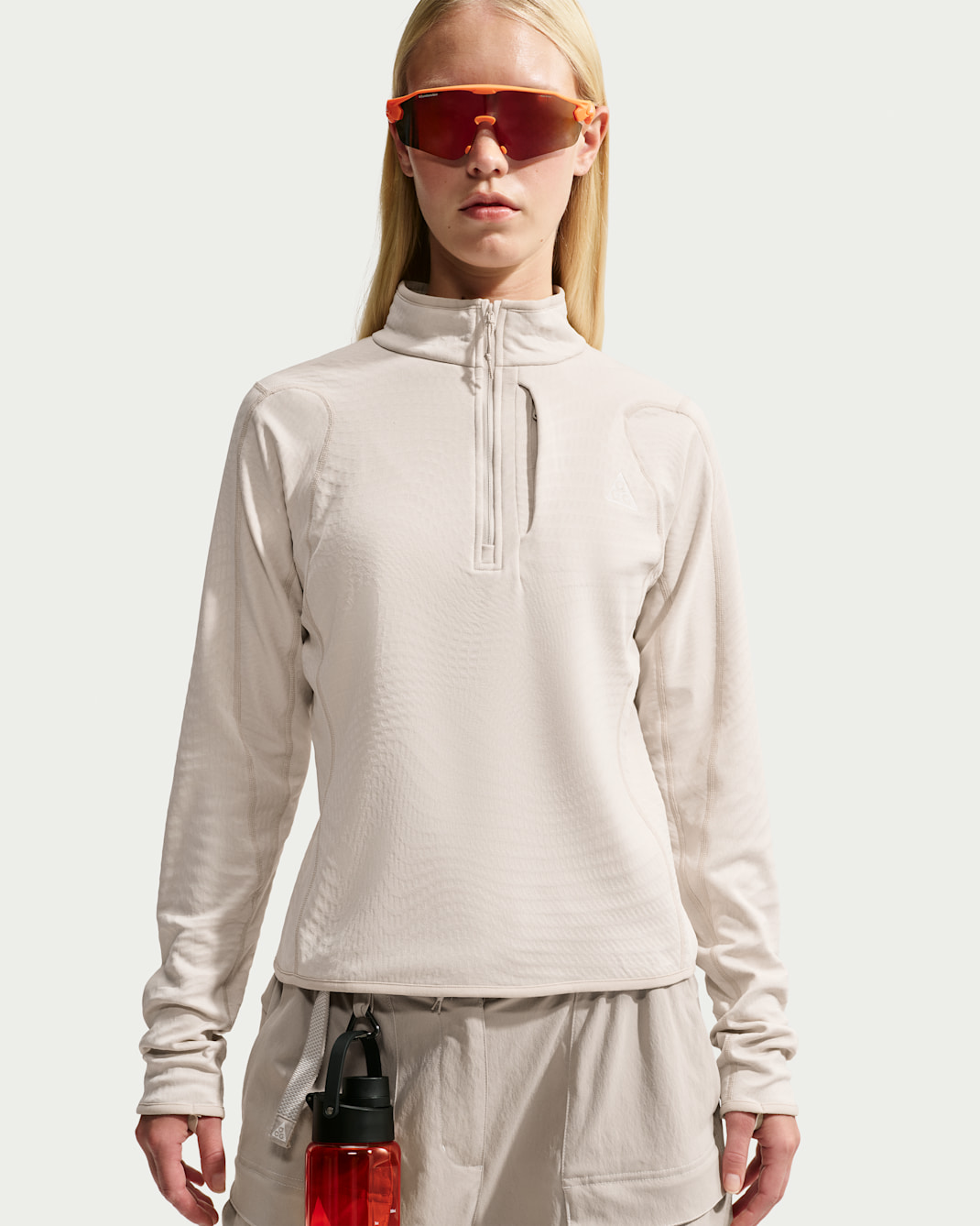 ACG "Wolf Grid" Women's Therma-FIT 1/2-Zip Hiking Top - Light Orewood Brown/Cream II/Light British Tan/Summit White
