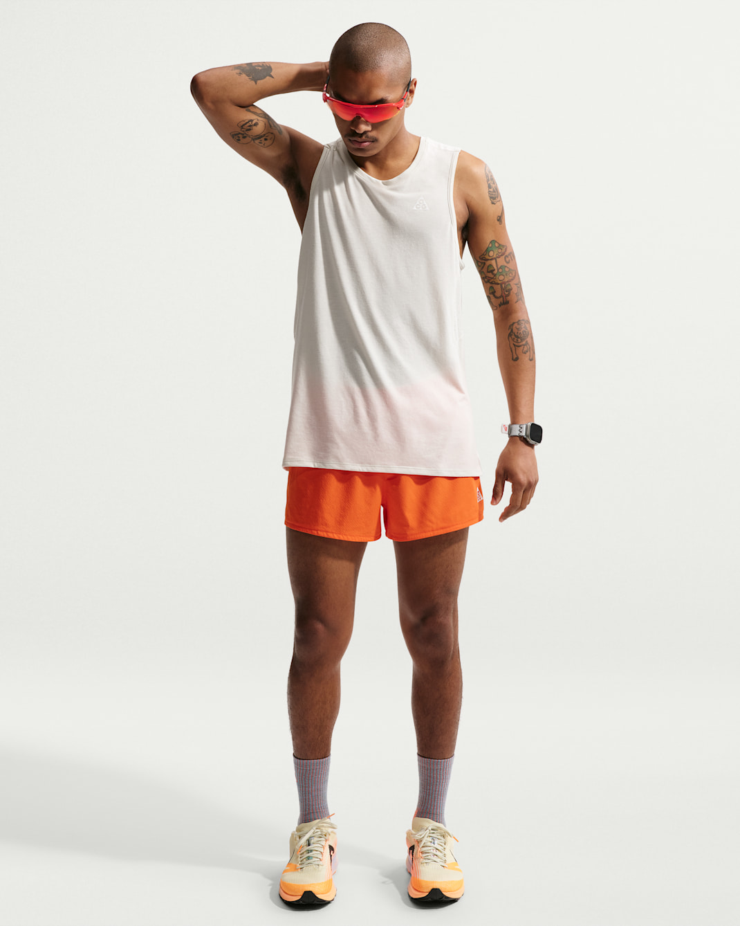 Nike ACG 'Trailwind' Men's Dri-FIT ADV 3" Brief-Lined Shorts - Safety Orange/Safety Orange/Summit White
