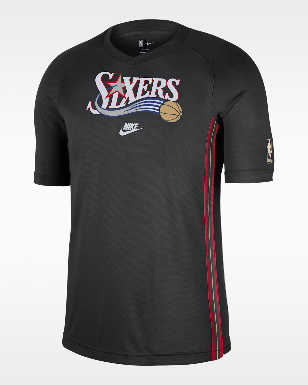 Philadelphia 76ers 2025/26 Hardwood Classics Men's Nike NBA Dri-FIT Short-Sleeve Top - Black/White