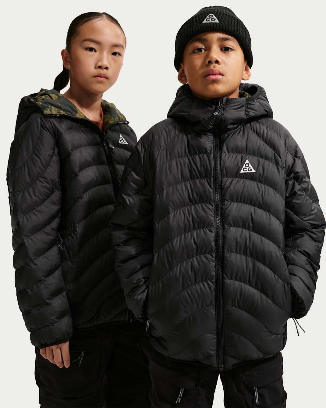 Nike ACG «Lava Flow» Therma-FIT ADV jakke til store barn - Svart/Summit White