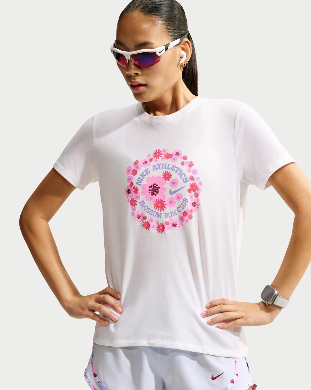 Playera de correr Dri-FIT para mujer Nike - Blanco