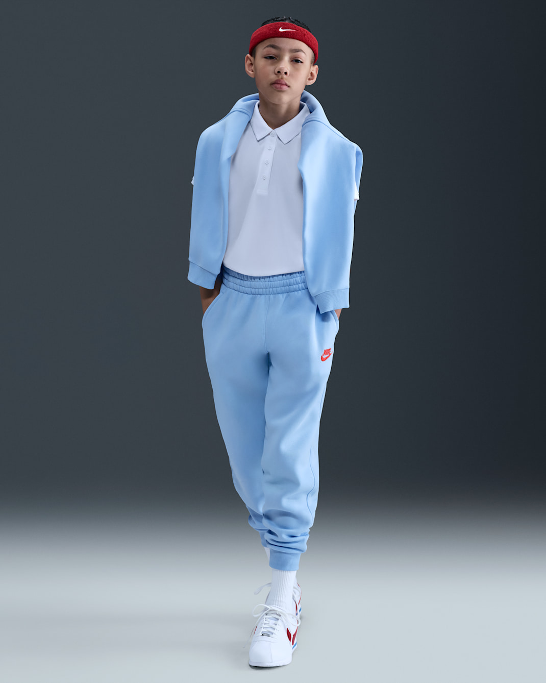 Nike Sportswear Club Fleece Big Kids' Joggers - Royal Tint/Light Crimson