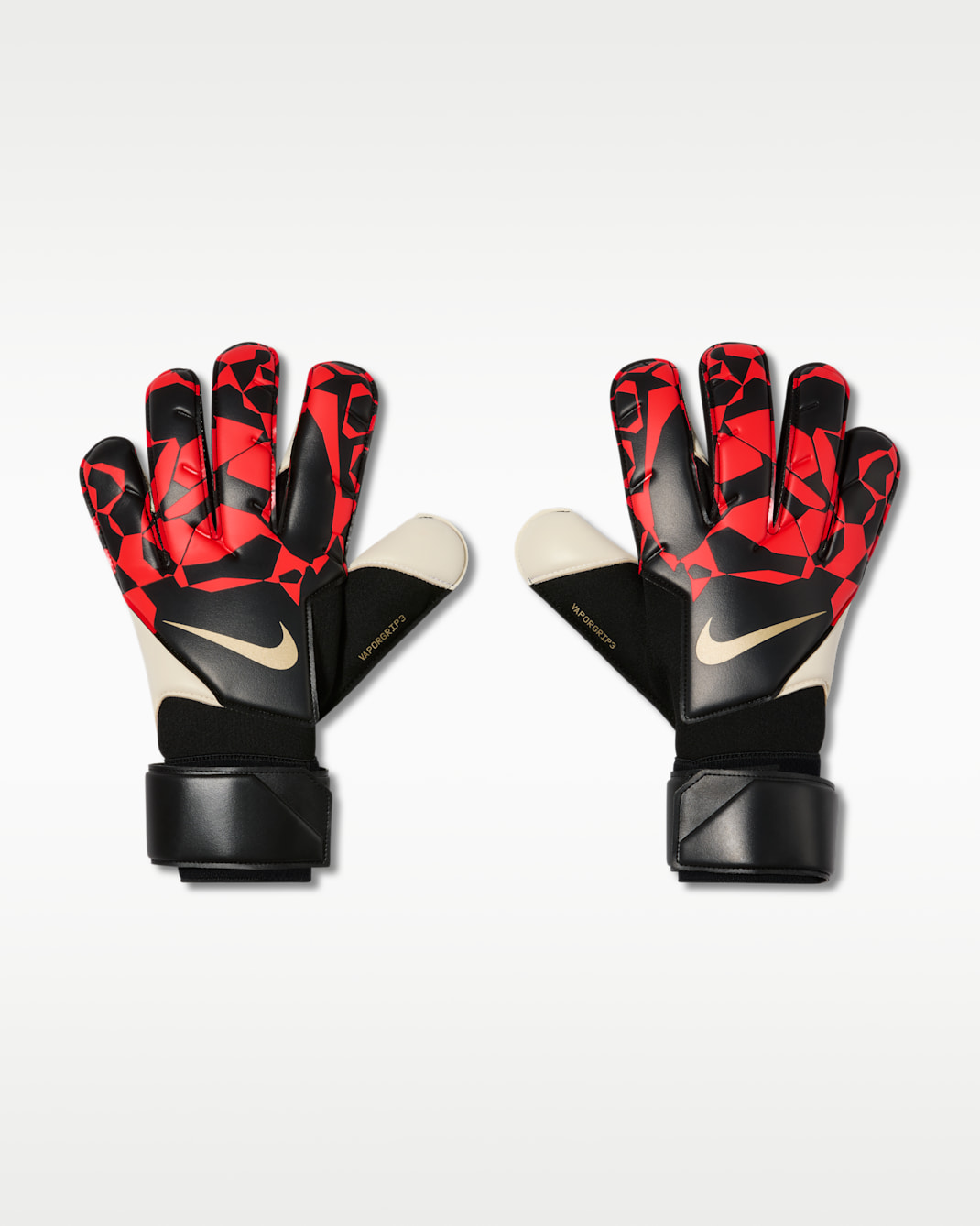 Nike Vapor Grip3 Goalkeeper Soccer Gloves - Black/Bright Crimson/Blur