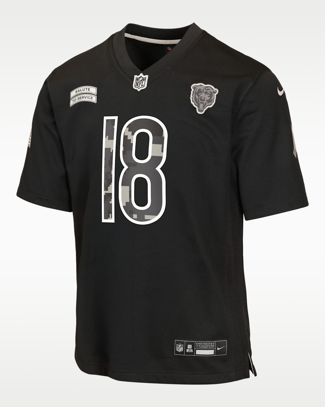 Caleb Williams Chicago Bears Salute to Service Big Kids' Nike NFL Game Jersey - Black