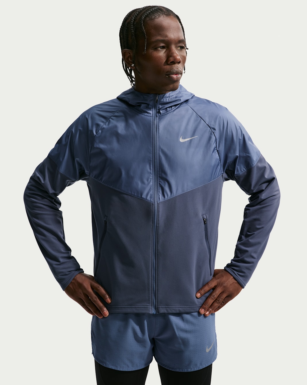 Nike Miler Men's Repel Winterized Running Jacket - Thunder Blue/Diffused Blue